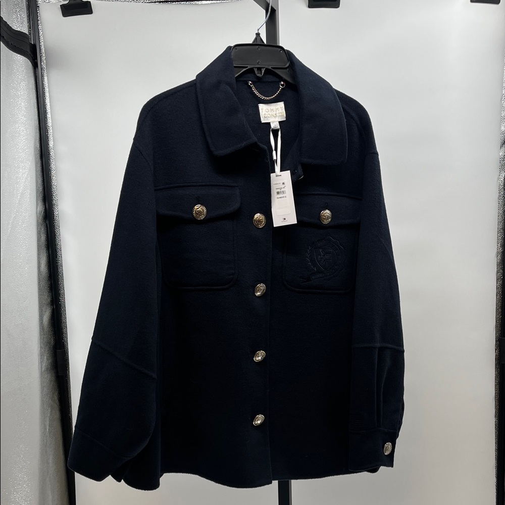 Dark Blue Utility Jacket with Gold Buttons Tommy Hilfiger
